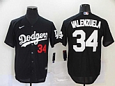 Dodgers 34 Fernando Valenzuela Black 2020 Nike Cool Base Jersey,baseball caps,new era cap wholesale,wholesale hats